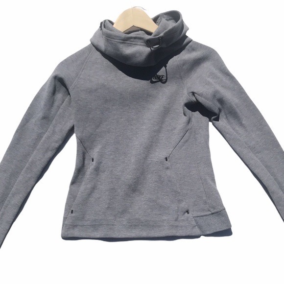 Nike Tops - Nike Tech High Neck Hooded Training Sweatshirt